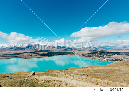 Aerial view of Lake Tekapo Mount John Observatory Aerial view of Lake Tekapo Mount John Observatory 40968564
