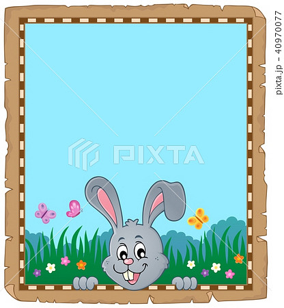 Parchment with lurking Easter bunny 2 40970077