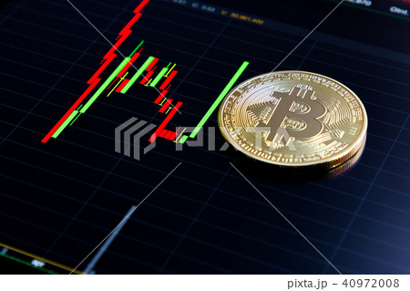 Golden bitcoin and stock chart Golden bitcoin and stock chart 40972008