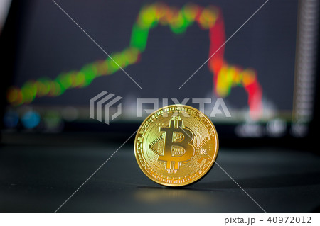 Golden bitcoin and stock chart Golden bitcoin and stock chart 40972012