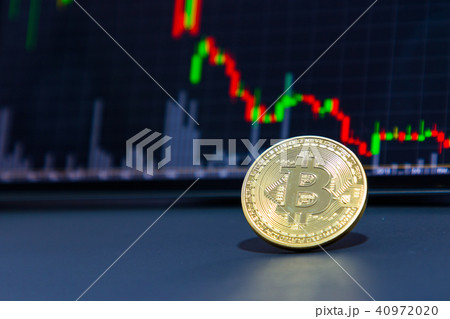 Golden bitcoin and stock chart Golden bitcoin and stock chart 40972020