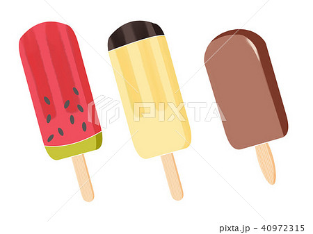 棒アイス 氷菓子 夏のイラスト素材