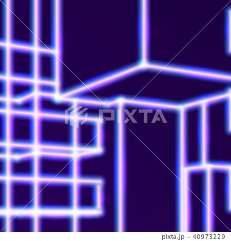 Bright neon lines abstract background with retro computer technology 80s style 40973229