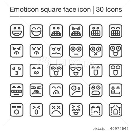 emoticon square face icon emoticon square face icon 40974642
