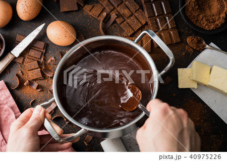 Ingredients for cooking chocolate pastry Ingredients for cooking chocolate pastry 40975226