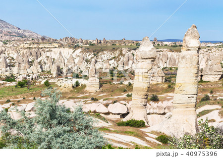 landscape with fairy chimney rocks in mountains landscape with fairy chimney rocks in mountains 40975396