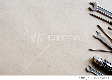 wrenches tools on kraft paper, place for text  40975624