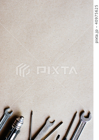wrenches tools on kraft paper, place for text  40975625