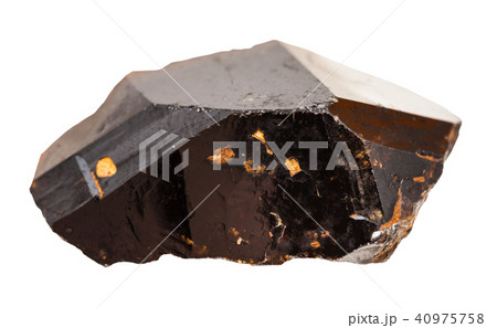 crystal of Cassiterite (Tin ore) stone isolated crystal of Cassiterite (Tin ore) stone isolated 40975758