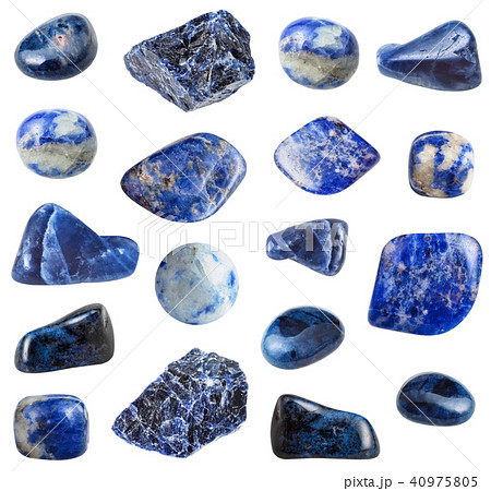 collection of Sodalite and Dumortierite gemstones 40975805