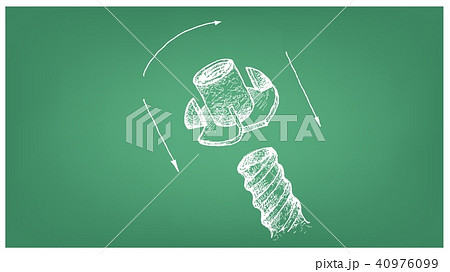 Sketch of Tee Nut and Screw on Blueprint 40976099