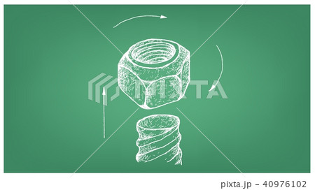 Sketch of Prevailing Torque Lock Nut on Blueprint 40976102