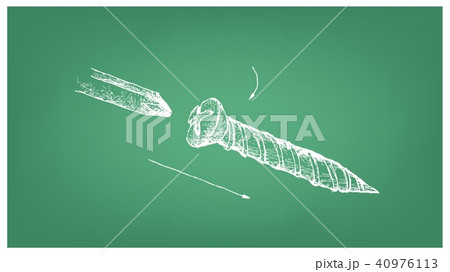 Sketch of Sheet Metal Screw on Blueprint 40976113