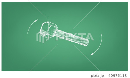 Sketch of An Hex Bolt on Blueprint 40976118
