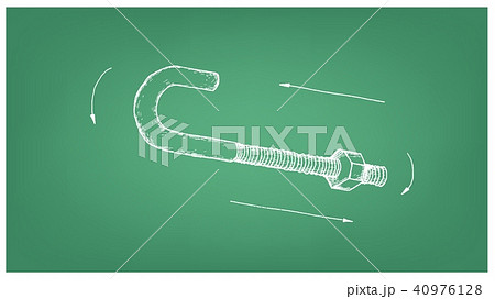 Sketch of J Bolt or Anchor Bolt on Blueprint Sketch of J Bolt or Anchor Bolt on Blueprint 40976128