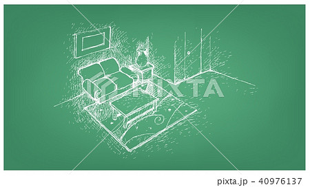 Blueprint Sketch of The Living Room Interior 40976137