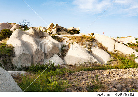 garden between rock slopes in Uchisar village 40976582