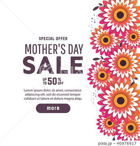 Mother's day greeting card with blossom flowers 40976917