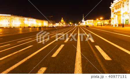 panoramic view of Palace Square in night panoramic view of Palace Square in night 40977131