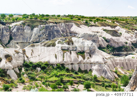 rock-cut houses on mountaion slope in Goreme 40977711
