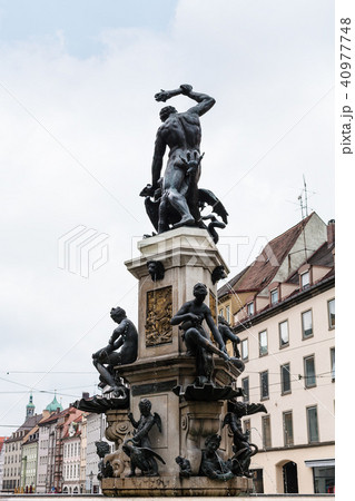 back side view of Hercules fountain in Augsburg back side view of Hercules fountain in Augsburg 40977748