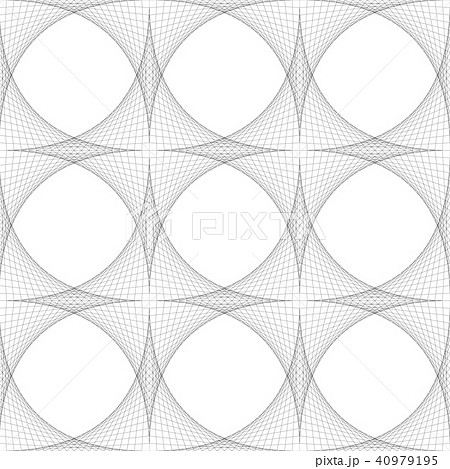 Abstract seamless pattern background of thin black curves. Net of striped stars. Vector illustration 40979195