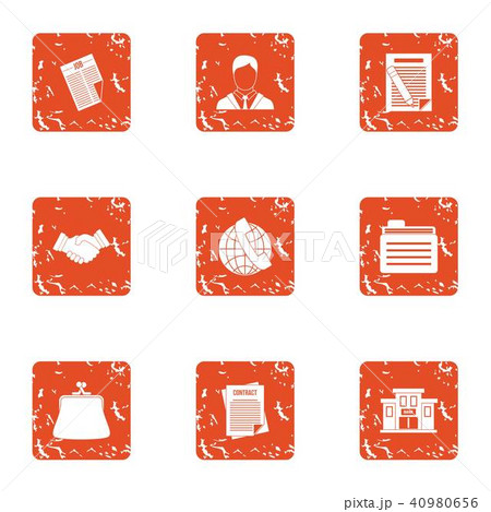 Document the law icons set, grunge style Document the law icons set, grunge style 40980656