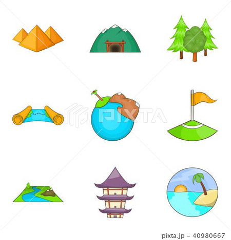 World man icons set, cartoon style World man icons set, cartoon style 40980667