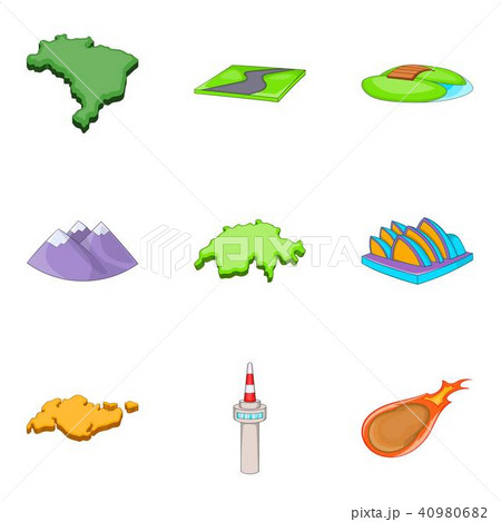 Man of peace icons set, cartoon style 40980682