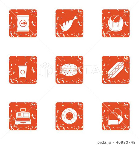 Retail dealer icons set, grunge style 40980748