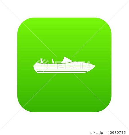 Little powerboat icon digital green 40980756