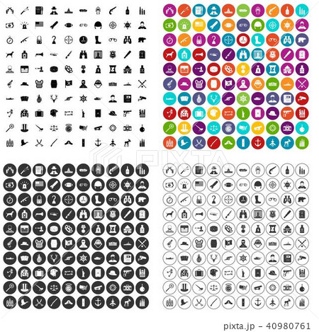 100 bullet icons set vector variant 40980761