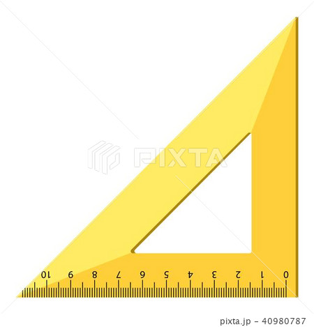 Wood triangle ruler icon, realistic style 40980787