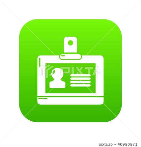 Badge office icon green vector 40980871