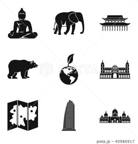 Way of journey icons set, simple style 40980917