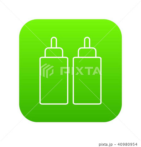 Ketchup mustard squeeze bottle icon green vector 40980954
