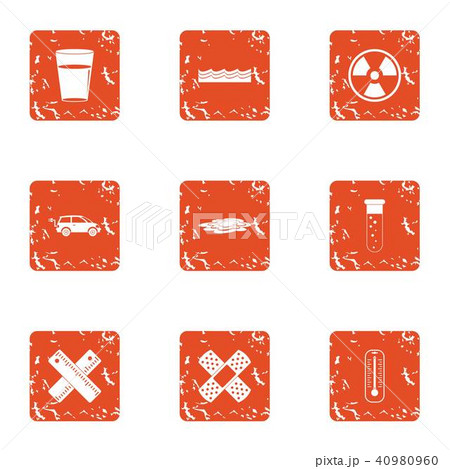 Chemical ingredient icons set, grunge style Chemical ingredient icons set, grunge style 40980960