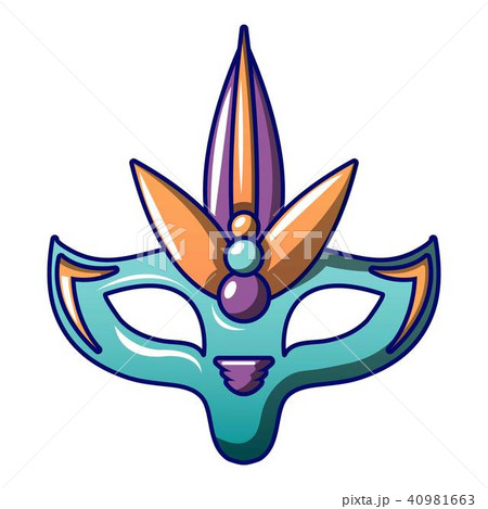 Woman carnival mask icon, cartoon style Woman carnival mask icon, cartoon style 40981663