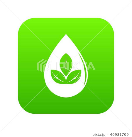 Drop eco icon green vector 40981709