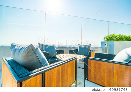 Outdoor patio decoration with char and table 40981743