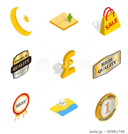 Free world icons set, isometric style 40981746