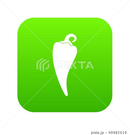 Hot chili pepper icon digital green 40982019