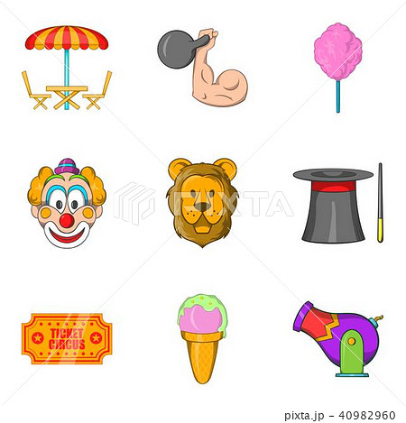 Tame the beast icons set, cartoon style 40982960