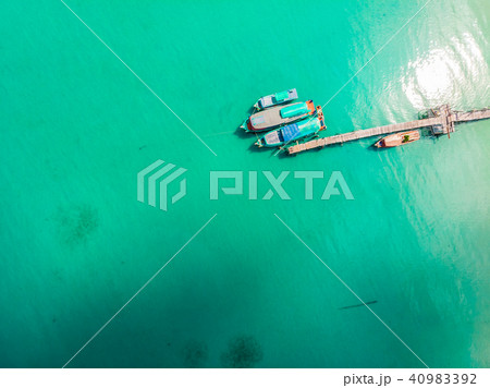 Beautiful aerial view of boat on the sea Beautiful aerial view of boat on the sea 40983392