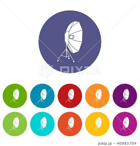 Studio flash with umbrella icon in simple style 40983704