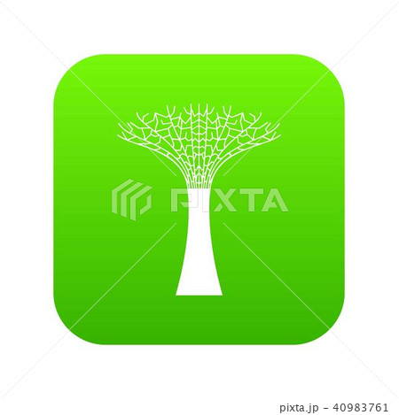 Singapore Supertree at the Gardens By The Bay icon digital green 40983761