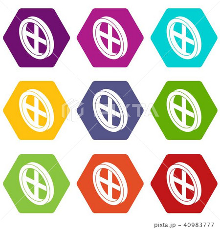 Roof window frame icons set 9 vector Roof window frame icons set 9 vector 40983777