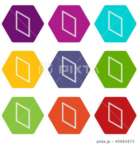 Metal-plastic window frame icons set 9 vector Metal-plastic window frame icons set 9 vector 40983873