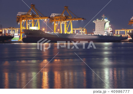 container boat on commercial port container boat on commercial port 40986777