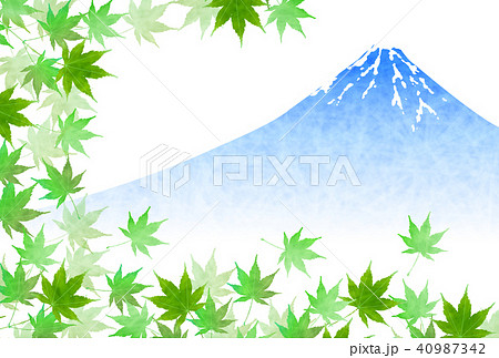 富士山 もみじ 夏 背景 のイラスト素材